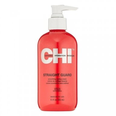 CHI TS STRAIGHT GUARD CREAM tiesinamasis žvilgesio suteikiantis kremas nepaklusniems plaukams, 251 ml CHI TS STRAIGHT GUARD CREAM tiesinamasis žvilgesio suteikiantis kremas nepaklusniems plaukams, 251 ml
