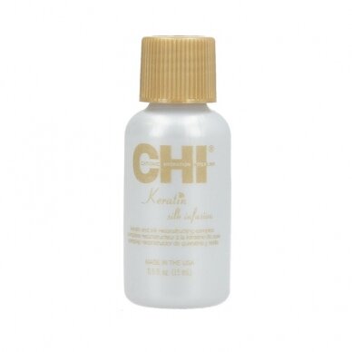 CHI KERATIN Silk Infusion Keratino procedūra su šilku, 15 ml. CHI KERATIN Silk Infusion Keratino procedūra su šilku, 15 ml.