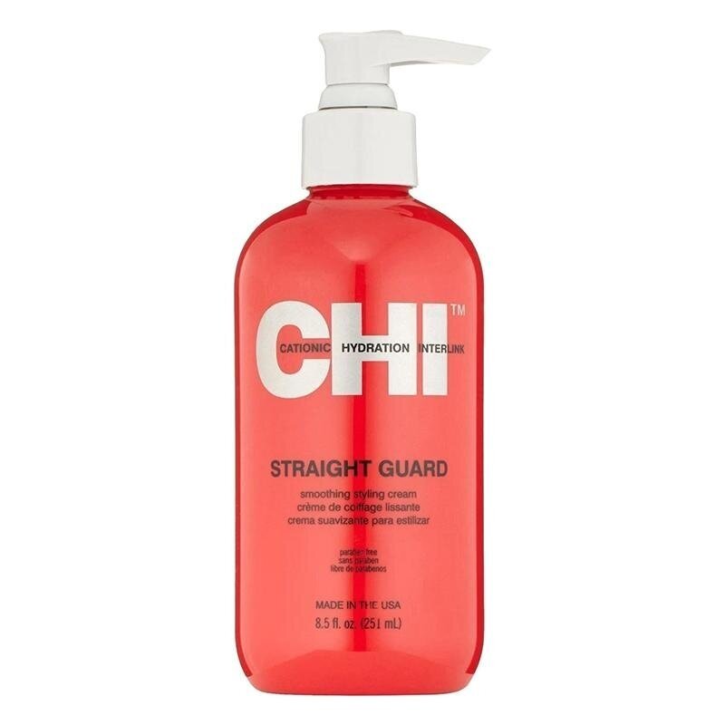 CHI TS STRAIGHT GUARD CREAM tiesinamasis žvilgesio suteikiantis kremas nepaklusniems plaukams, 251 ml CHI TS STRAIGHT GUARD CREAM tiesinamasis žvilgesio suteikiantis kremas nepaklusniems plaukams, 251 ml