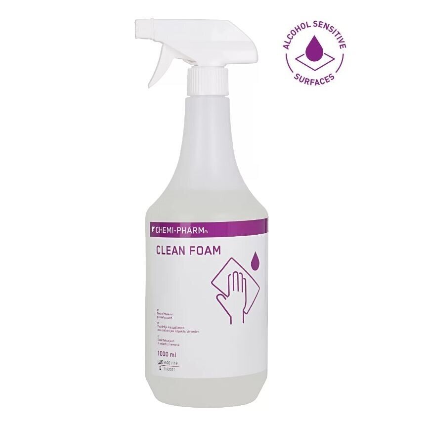 CHEMI-PHARM paviršių valymo ir dezinfekcinės putos CLEAN FOAM, 1000 ml