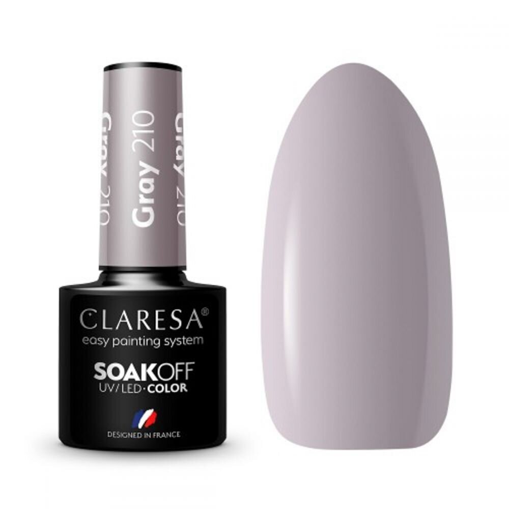 CLARESA ilgalaikis hibridinis nagų lakas GRAY 210, 5g.