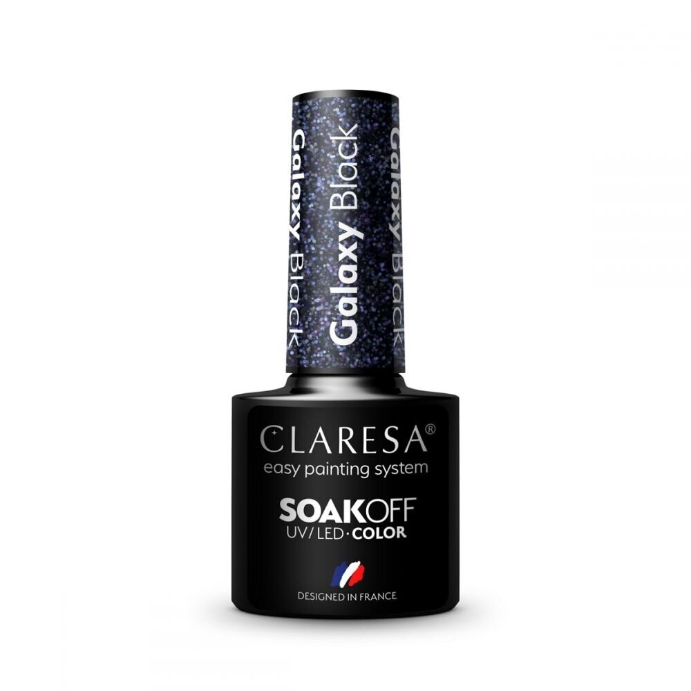 CLARESA ilgalaikis hibridinis nagų lakas Galaxy Black, 5g. 2