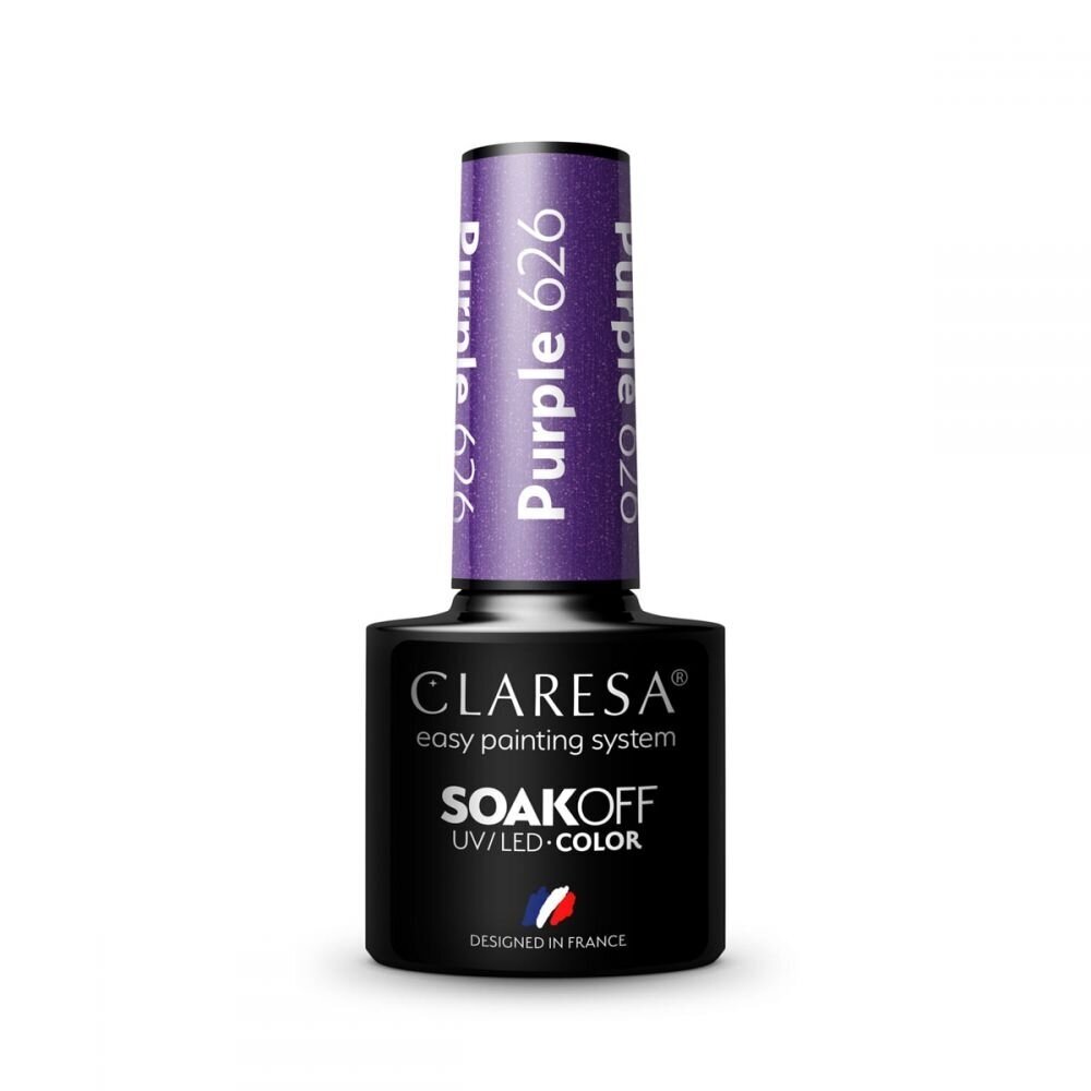 CLARESA ilgalaikis hibridinis nagų lakas PURPLE 626, 5g. 1 CLARESA ilgalaikis hibridinis nagų lakas PURPLE 626, 5g. 1