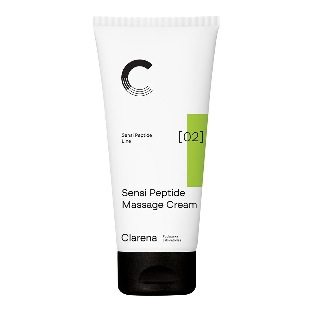 CLARENA SENSI PEPTIDE LINE masažinis veido ir dekoltė srities kremas, skirtas jautriai, hiperreaktyviai, linkusiai į alergiją odai, 200 ml