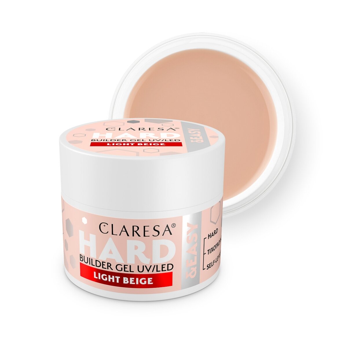 CLARESA BUILDER Hard&Easy statybinis gelis LIGHT BEIGE, 45 g CLARESA BUILDER Hard&Easy statybinis gelis LIGHT BEIGE, 45 g