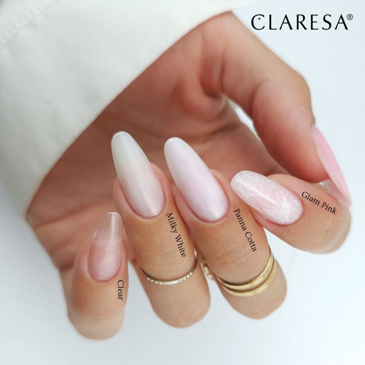 CLARESA BUILDER Hard&Easy statybinis gelis MILKY WHITE, 12 g 2