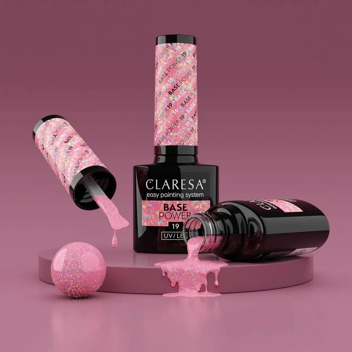 CLARESA hibridinė gelinio lakavimo bazė POWER BASE 19, 5 g. 2 CLARESA hibridinė gelinio lakavimo bazė POWER BASE 19, 5 g. 2