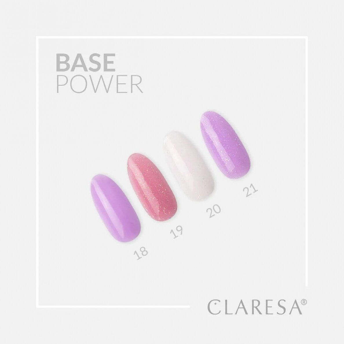 CLARESA hibridinė gelinio lakavimo bazė POWER BASE 21, 5 g. 2 CLARESA hibridinė gelinio lakavimo bazė POWER BASE 21, 5 g. 2