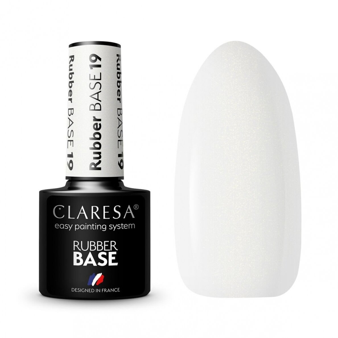 CLARESA hibridinė kaučiukinė gelinio lakavimo bazė RUBBER BASE 19, 5g. CLARESA hibridinė kaučiukinė gelinio lakavimo bazė RUBBER BASE 19, 5g.