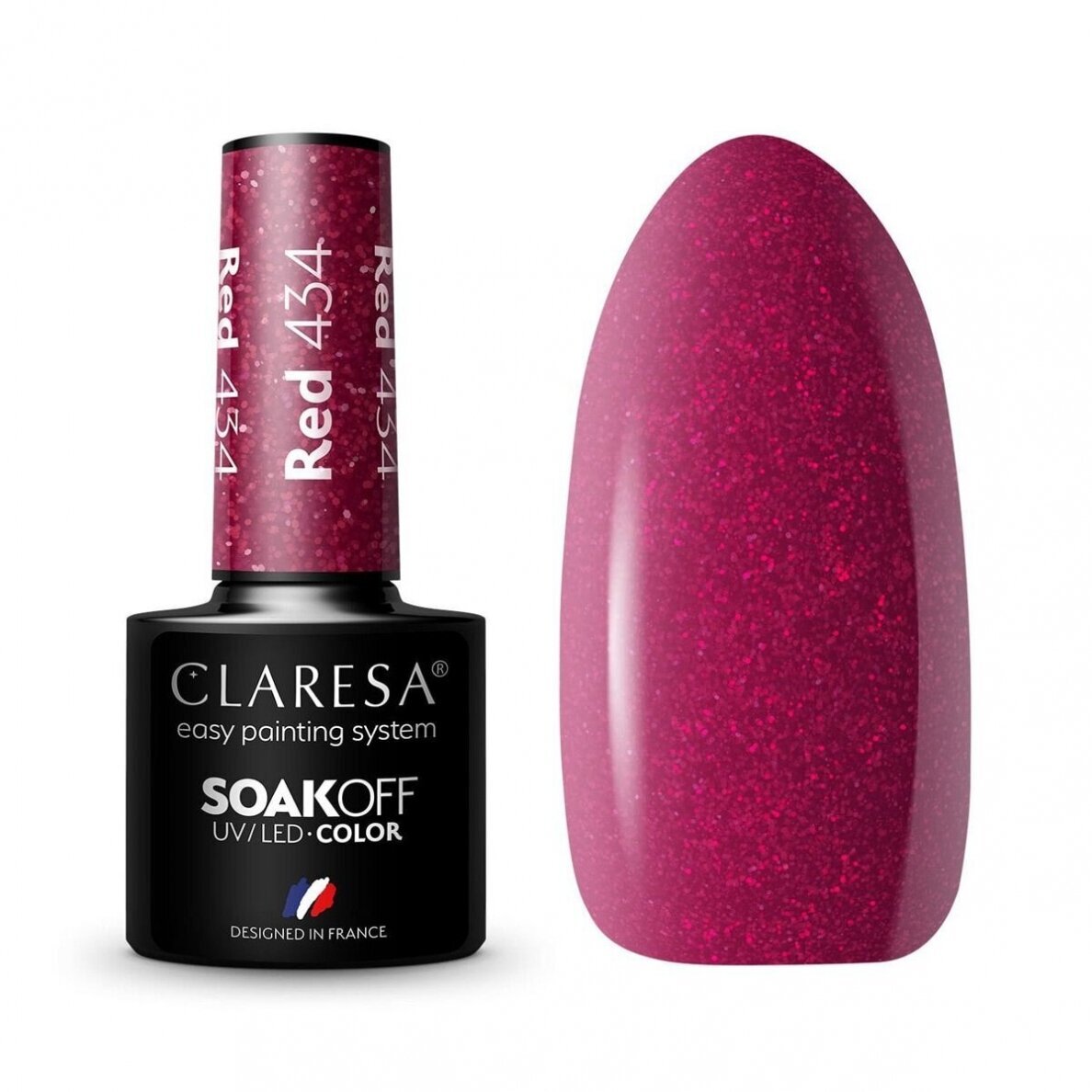 CLARESA hibridinis lakas RED 434, 5g. CLARESA hibridinis lakas RED 434, 5g.