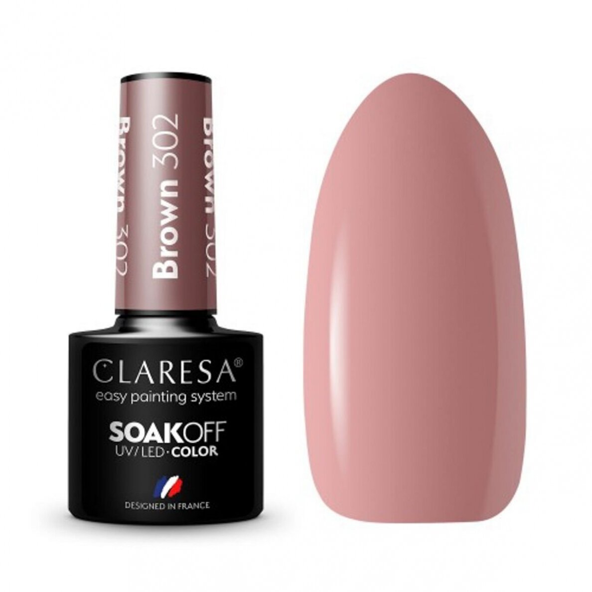 CLARESA ilgalaikis hibridinis nagų lakas BROWN 304, 5 g.