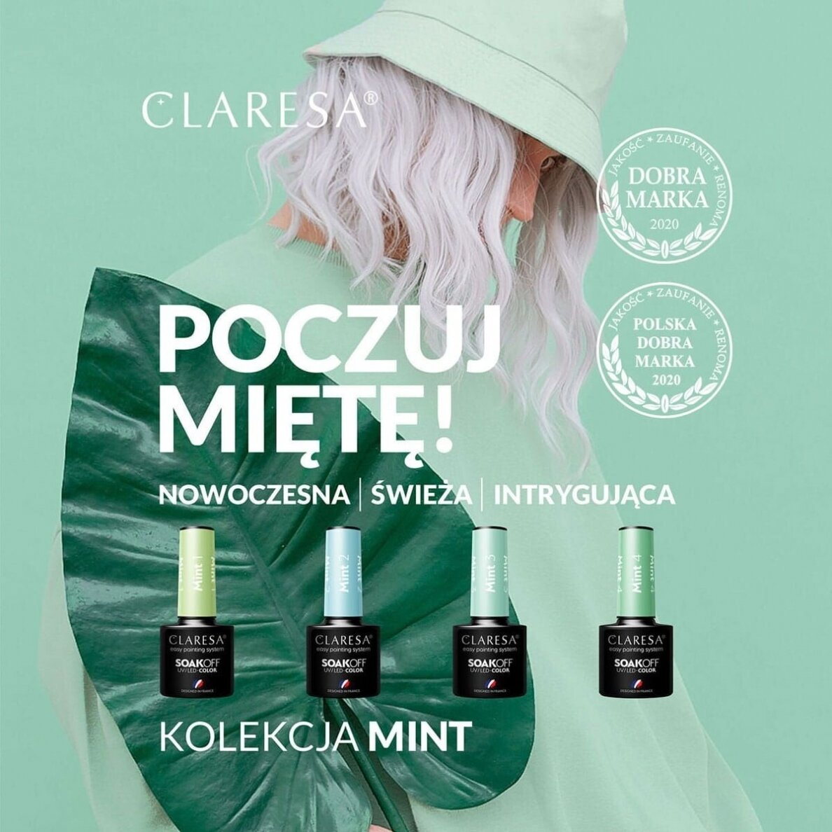 CLARESA ilgalaikis hibridinis nagų lakas MINT 3, 5g. 2