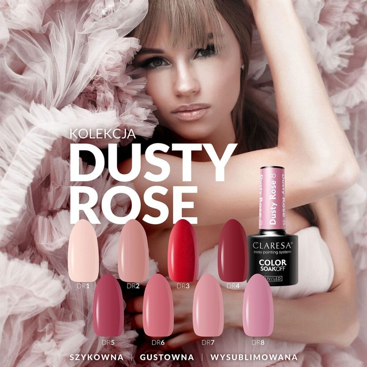 CLARESA ilgalaikis hibridinis nagų lakas DUSTY ROSE 4, 5g. 2 CLARESA ilgalaikis hibridinis nagų lakas DUSTY ROSE 4, 5g. 2