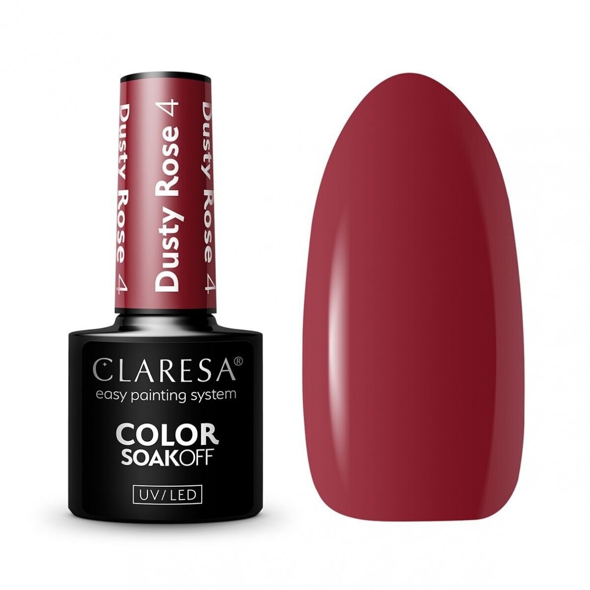CLARESA ilgalaikis hibridinis nagų lakas DUSTY ROSE 4, 5g.