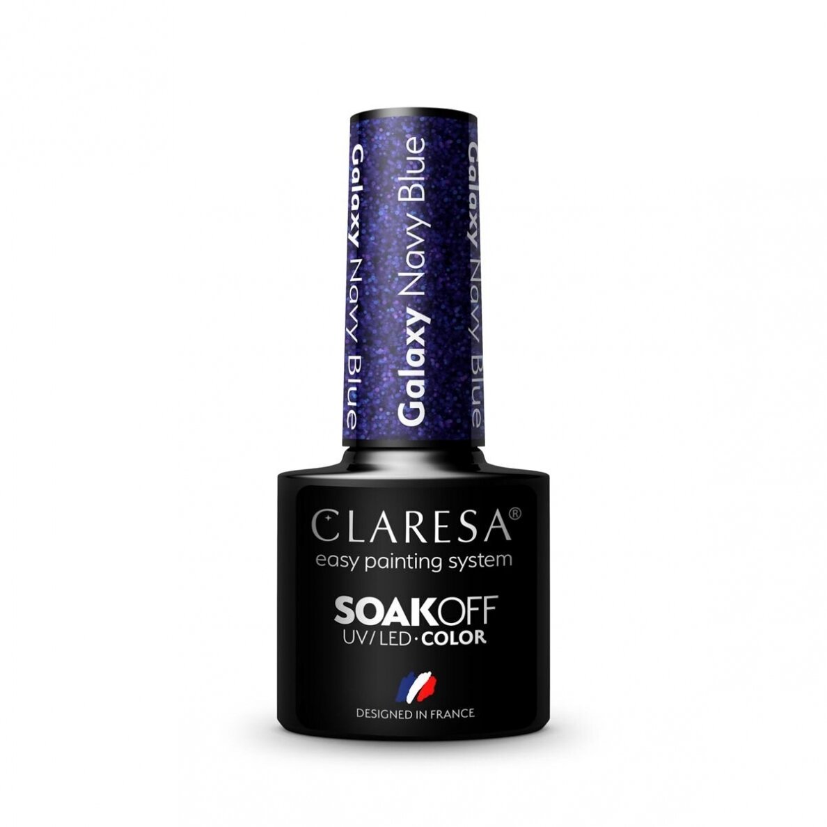 CLARESA ilgalaikis hibridinis nagų lakas Galaxy Navy Blue, 5g. 2