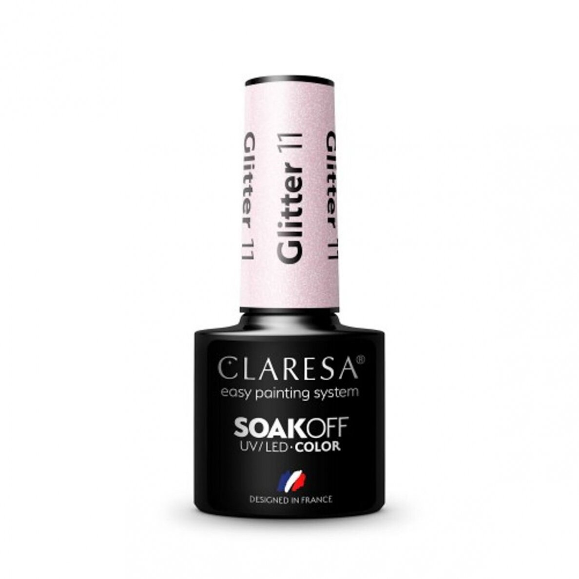 CLARESA ilgalaikis hibridinis nagų lakas GLITTER 11, 5g.