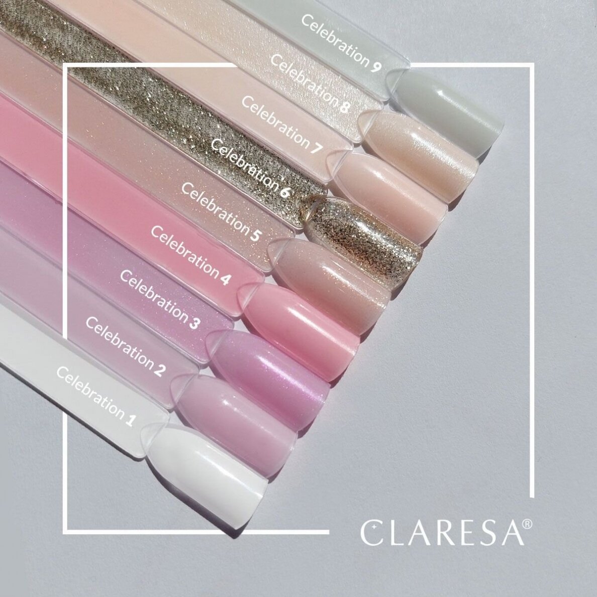 CLARESA ilgalaikis hibridinis nagų lakas CELEBRATION 7, 5g. 1
