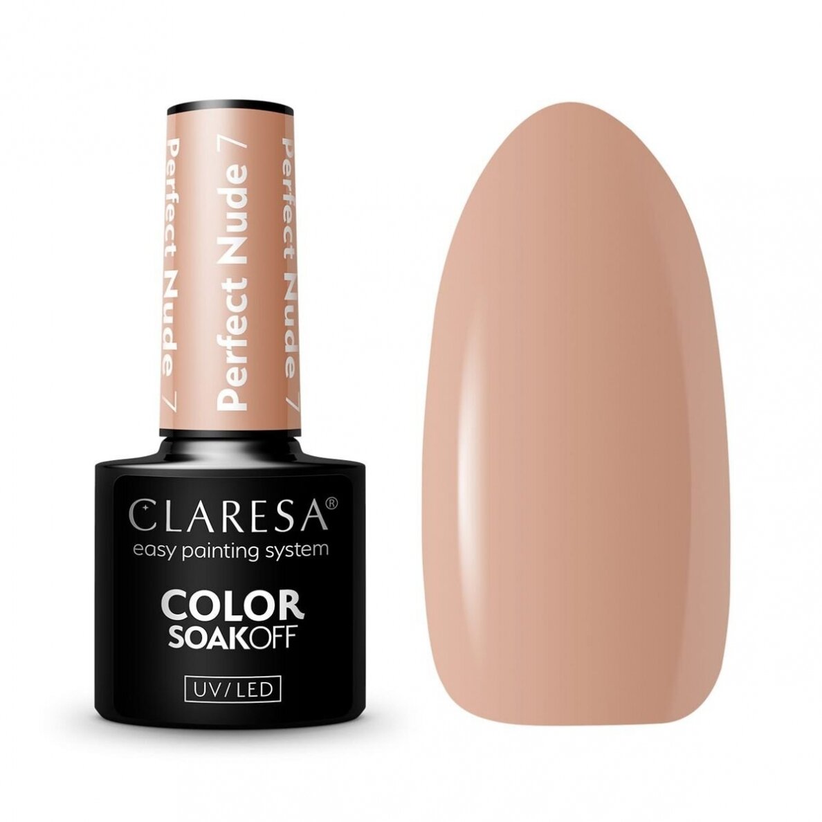 CLARESA ilgalaikis hibridinis nagų lakas PERFECT NUDE 7, 5g.