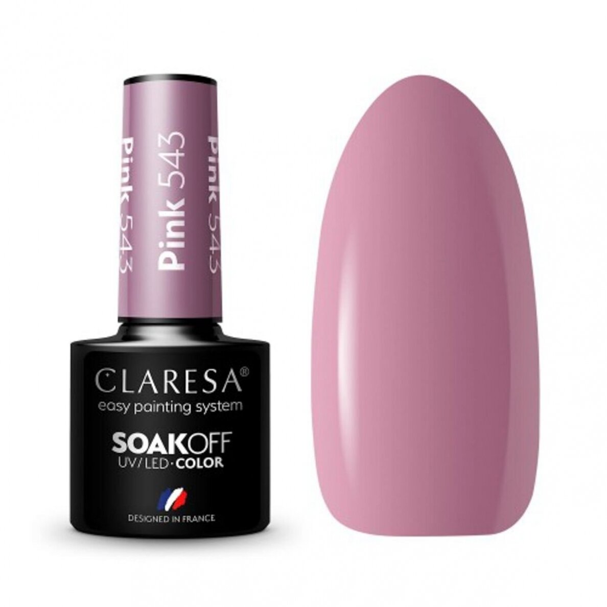 CLARESA ilgalaikis hibridinis nagų lakas PINK 543, 5g.