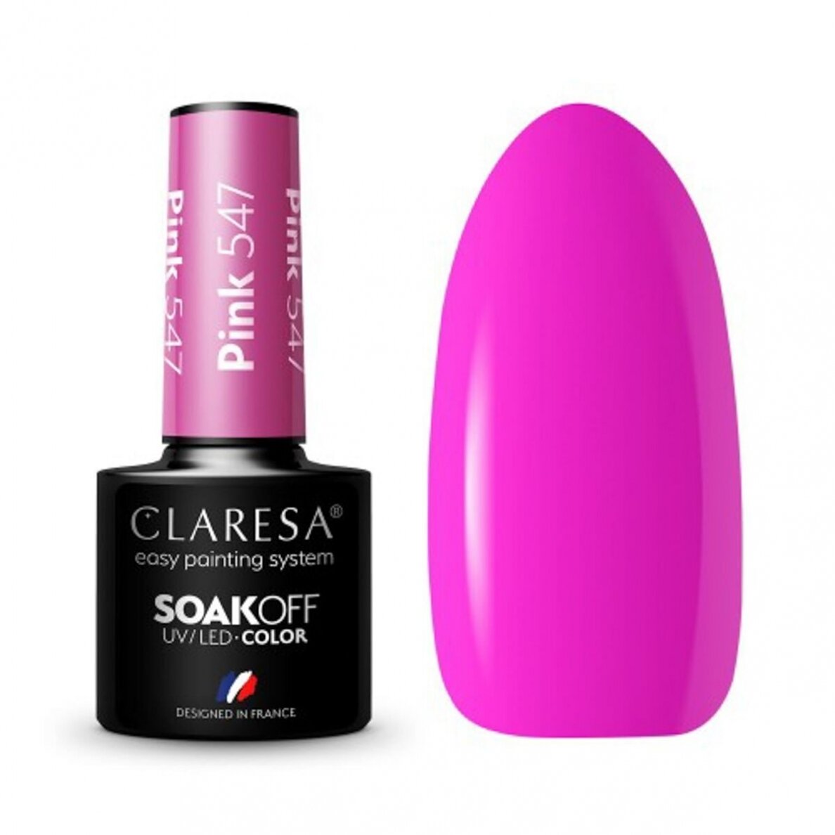 CLARESA ilgalaikis hibridinis nagų lakas PINK 547, 5g.