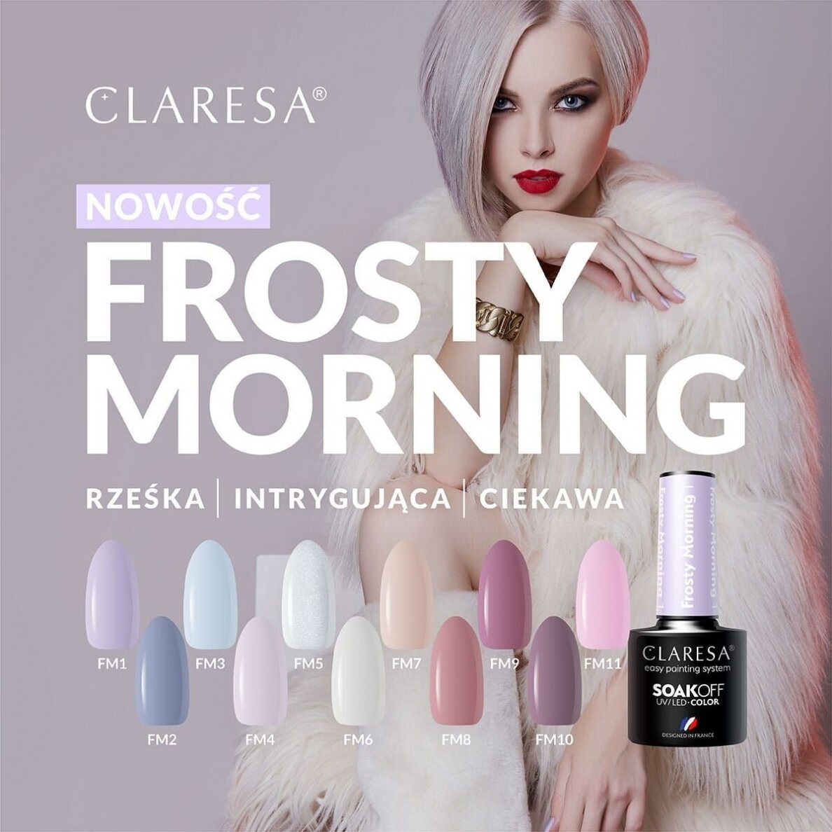CLARESA ilgalaikis hibridinis nagų lakas Frosty Morning 5, 5g. 2
