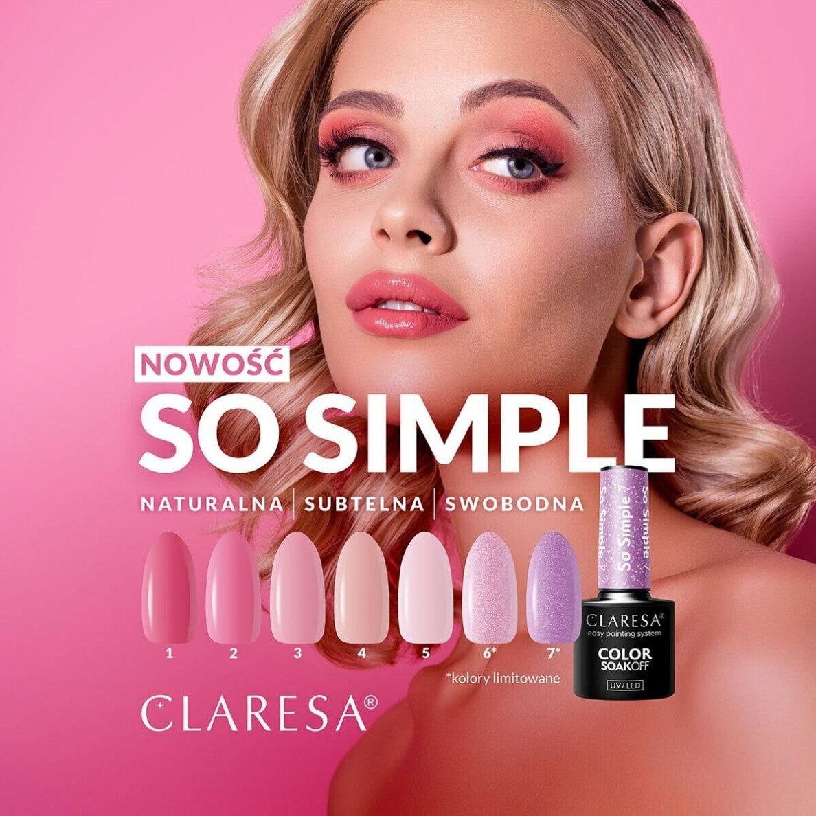 CLARESA ilgalaikis hibridinis nagų lakas PINK SO SIMPLE 5, 5g. 1 CLARESA ilgalaikis hibridinis nagų lakas PINK SO SIMPLE 5, 5g. 1