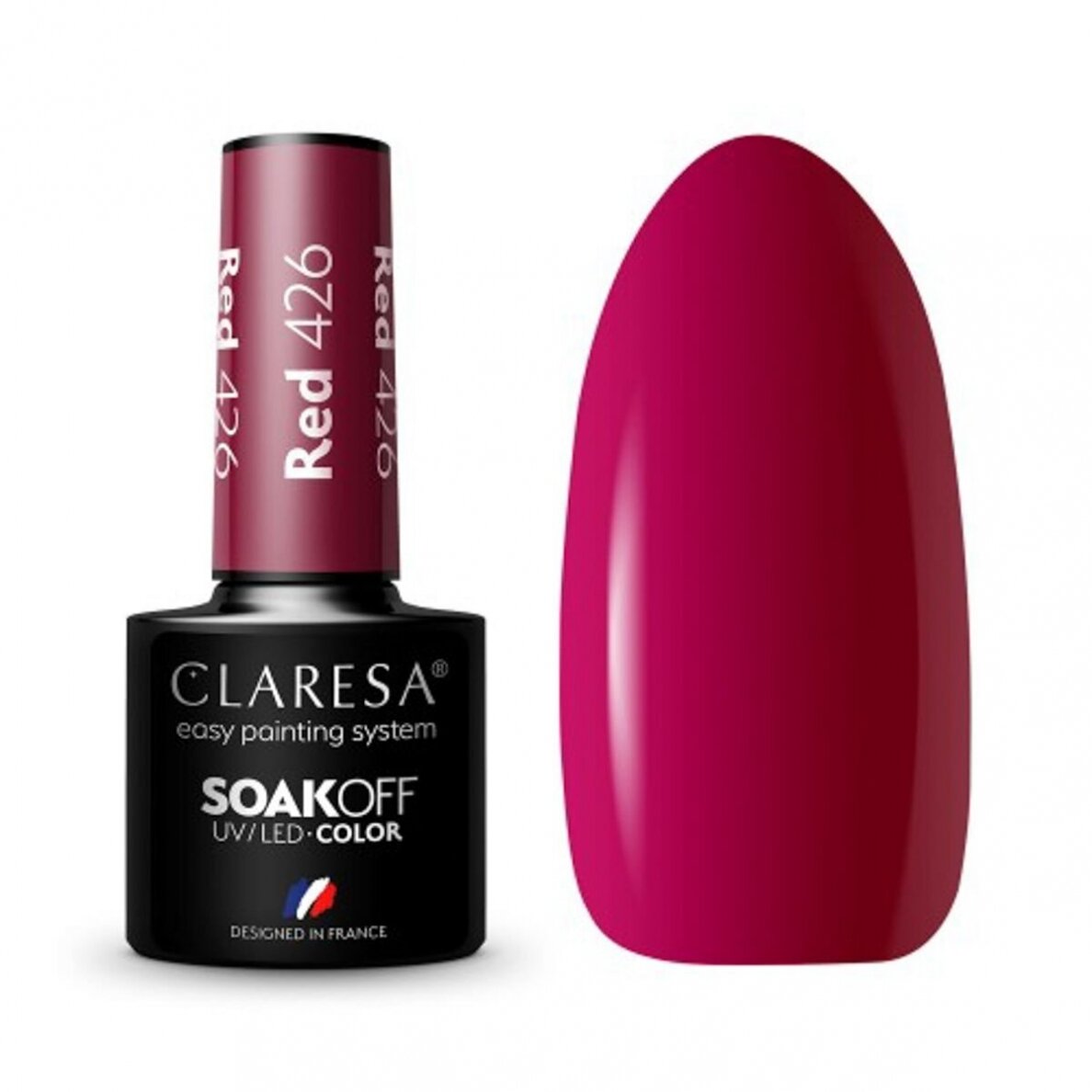 CLARESA ilgalaikis hibridinis nagų lakas RED 426, 5g.