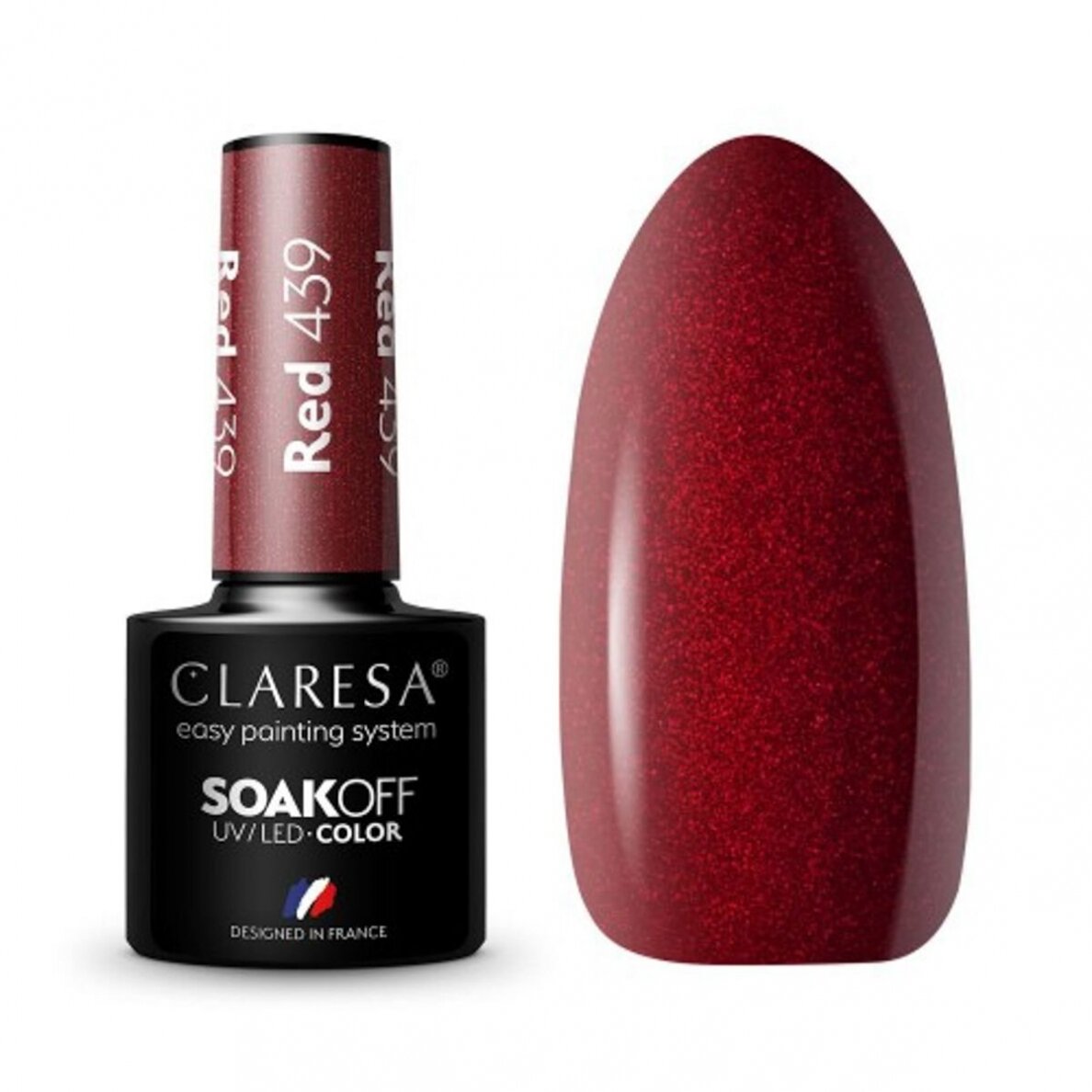 CLARESA ilgalaikis hibridinis nagų lakas RED 439, 5g.