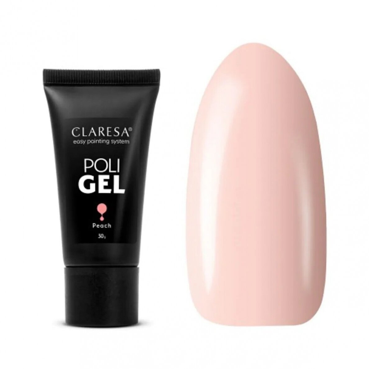 CLARESA POLI GEL nagų priauginimo poligelis persikų spalvos PEACH, 30 g.