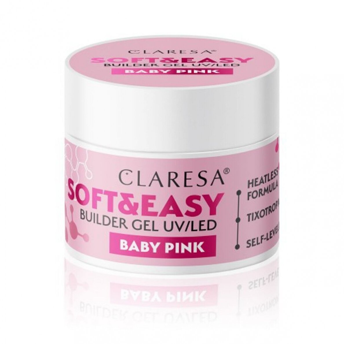 CLARESA statybinis gelis nagų priauginimui SOFT&EASY GEL BABY PINK, 12 g. 3 CLARESA statybinis gelis nagų priauginimui SOFT&EASY GEL BABY PINK, 12 g. 3