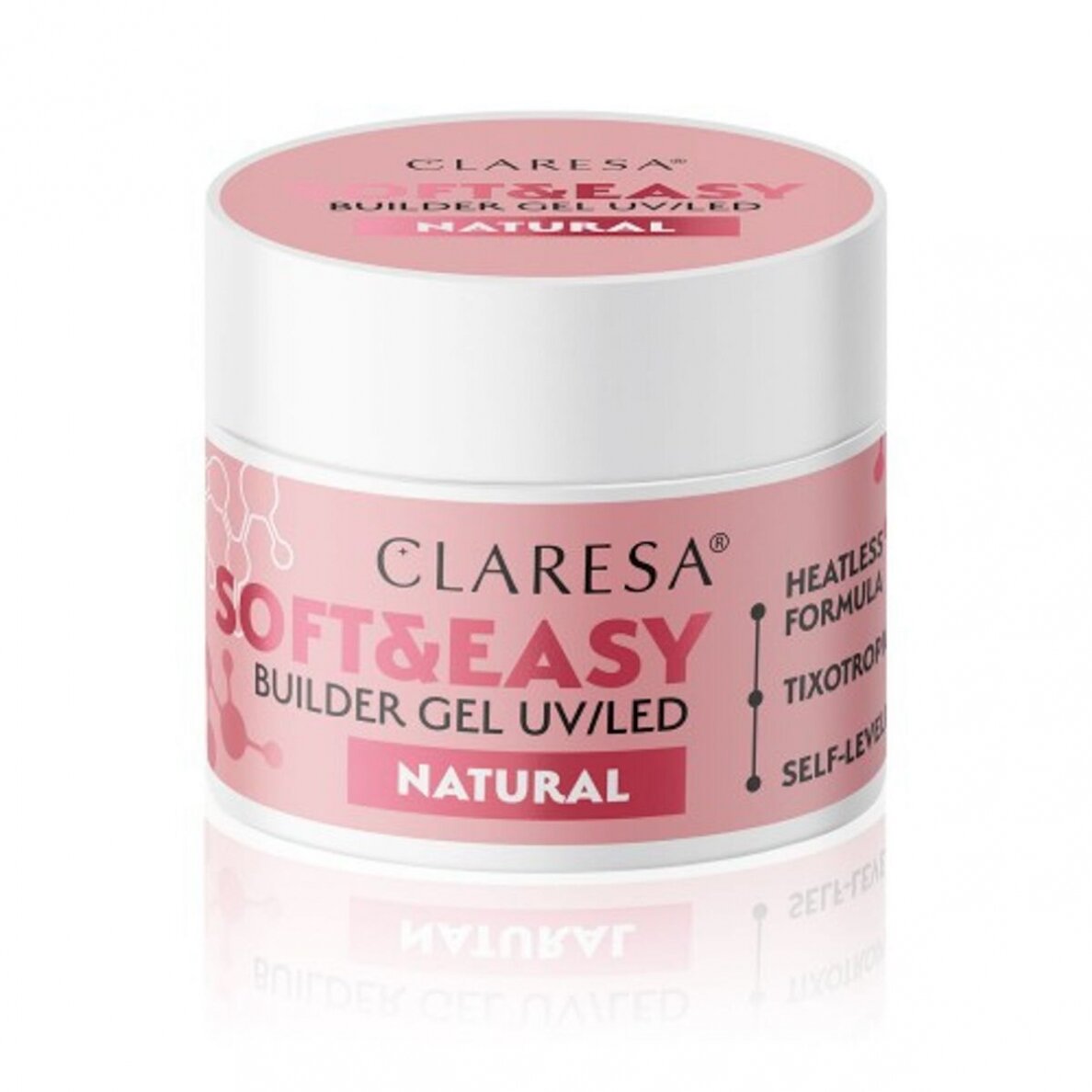CLARESA statybinis gelis SOFT&EASY GEL NATURAL, 45 g. 3 CLARESA statybinis gelis SOFT&EASY GEL NATURAL, 45 g. 3