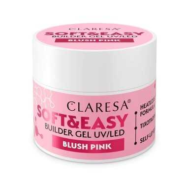 CLARESA BUILDER GEL Soft&Easy statybinis gelis Soft&Easy BLUSH PINK, 90 g. CLARESA BUILDER GEL Soft&Easy statybinis gelis Soft&Easy BLUSH PINK, 90 g.