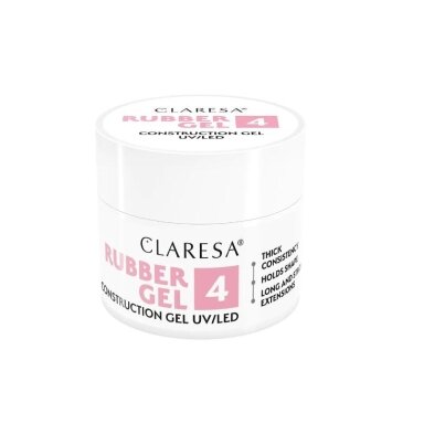 CLARESA gelinio lakavimo bazė RUBBER GEL 4, 12 g CLARESA gelinio lakavimo bazė RUBBER GEL 4, 12 g
