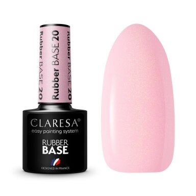 CLARESA hibridinė kaučiukinė gelinio lakavimo bazė RUBBER BASE 20, 5g. CLARESA hibridinė kaučiukinė gelinio lakavimo bazė RUBBER BASE 20, 5g.