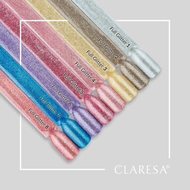 CLARESA ilgalaikis hibridinis nagų lakas FULL GLITTER 8, 5g. CLARESA ilgalaikis hibridinis nagų lakas FULL GLITTER 8, 5g.
