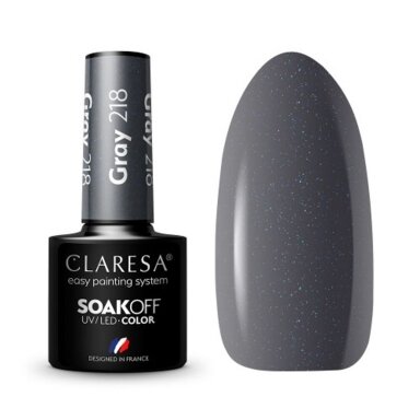 CLARESA ilgalaikis hibridinis nagų lakas GRAY 218, 5g. CLARESA ilgalaikis hibridinis nagų lakas GRAY 218, 5g.