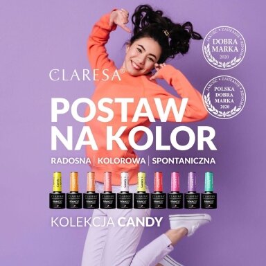 CLARESA ilgalaikis hibridinis nagų lakas CANDY 4, 5g.