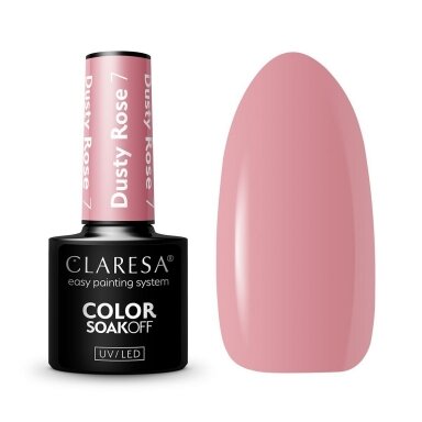 CLARESA ilgalaikis hibridinis nagų lakas DUSTY ROSE 7, 5g.