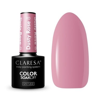 CLARESA ilgalaikis hibridinis nagų lakas DUSTY ROSE 8, 5g. CLARESA ilgalaikis hibridinis nagų lakas DUSTY ROSE 8, 5g.