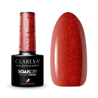 CLARESA ilgalaikis hibridinis nagų lakas Make It Shine! 3, 5g. CLARESA ilgalaikis hibridinis nagų lakas Make It Shine! 3, 5g.
