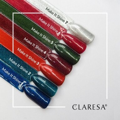 CLARESA ilgalaikis hibridinis nagų lakas Make It Shine! 3, 5g. CLARESA ilgalaikis hibridinis nagų lakas Make It Shine! 3, 5g.