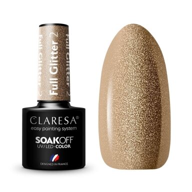 CLARESA ilgalaikis hibridinis nagų lakas FULL GLITTER 2, 5g. CLARESA ilgalaikis hibridinis nagų lakas FULL GLITTER 2, 5g.