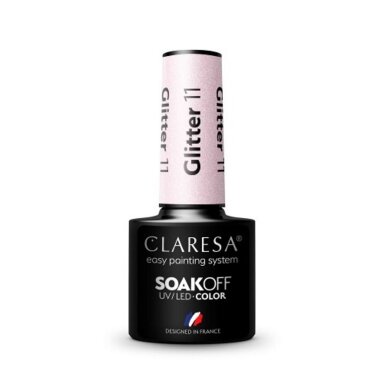 CLARESA ilgalaikis hibridinis nagų lakas GLITTER 11, 5g.