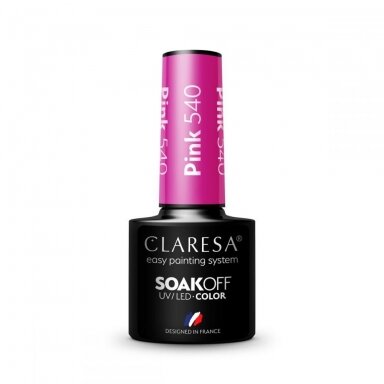 CLARESA ilgalaikis hibridinis nagų lakas PINK 540, 5g.
