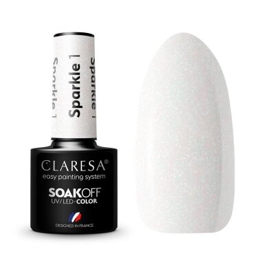 CLARESA ilgalaikis hibridinis nagų lakas SPARKLE 1, 5g. CLARESA ilgalaikis hibridinis nagų lakas SPARKLE 1, 5g.