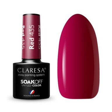 CLARESA ilgalaikis hibridinis nagų lakas RED 435, 5g. CLARESA ilgalaikis hibridinis nagų lakas RED 435, 5g.