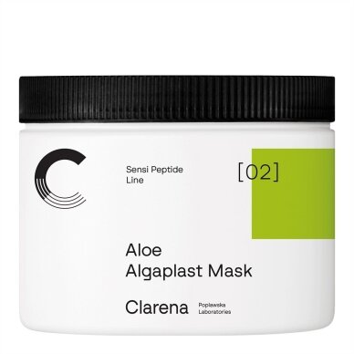 CLARENA ALOE ALGAPLAST MASK alginatinė dumblių kaukė jautriai ir sausai odai, 500 ml CLARENA ALOE ALGAPLAST MASK alginatinė dumblių kaukė jautriai ir sausai odai, 500 ml