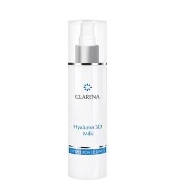 CLARENA HYALURON 3D MILK intensyviai drėkinantis makiažo šalinimo pienelis, 200 ml CLARENA HYALURON 3D MILK intensyviai drėkinantis makiažo šalinimo pienelis, 200 ml