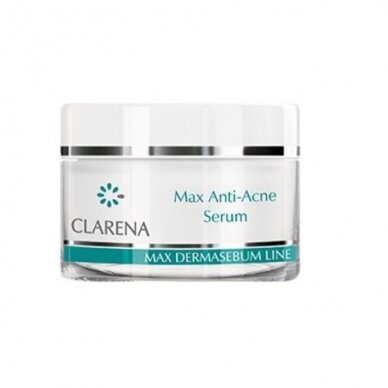 CLARENA MAX DERMASEBUM LINE serumas intensyviai mišrios, riebios ir į spuogus linkusios odos priežiūrai, 15 ml CLARENA MAX DERMASEBUM LINE serumas intensyviai mišrios, riebios ir į spuogus linkusios odos priežiūrai, 15 ml