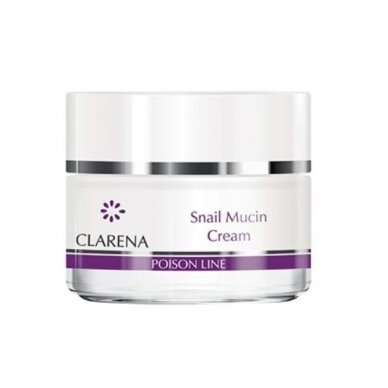CLARENA POISON LINE SNAIL MUCIN CREAM lengvas kremas su sraigių mucinu, 50 ml CLARENA POISON LINE SNAIL MUCIN CREAM lengvas kremas su sraigių mucinu, 50 ml
